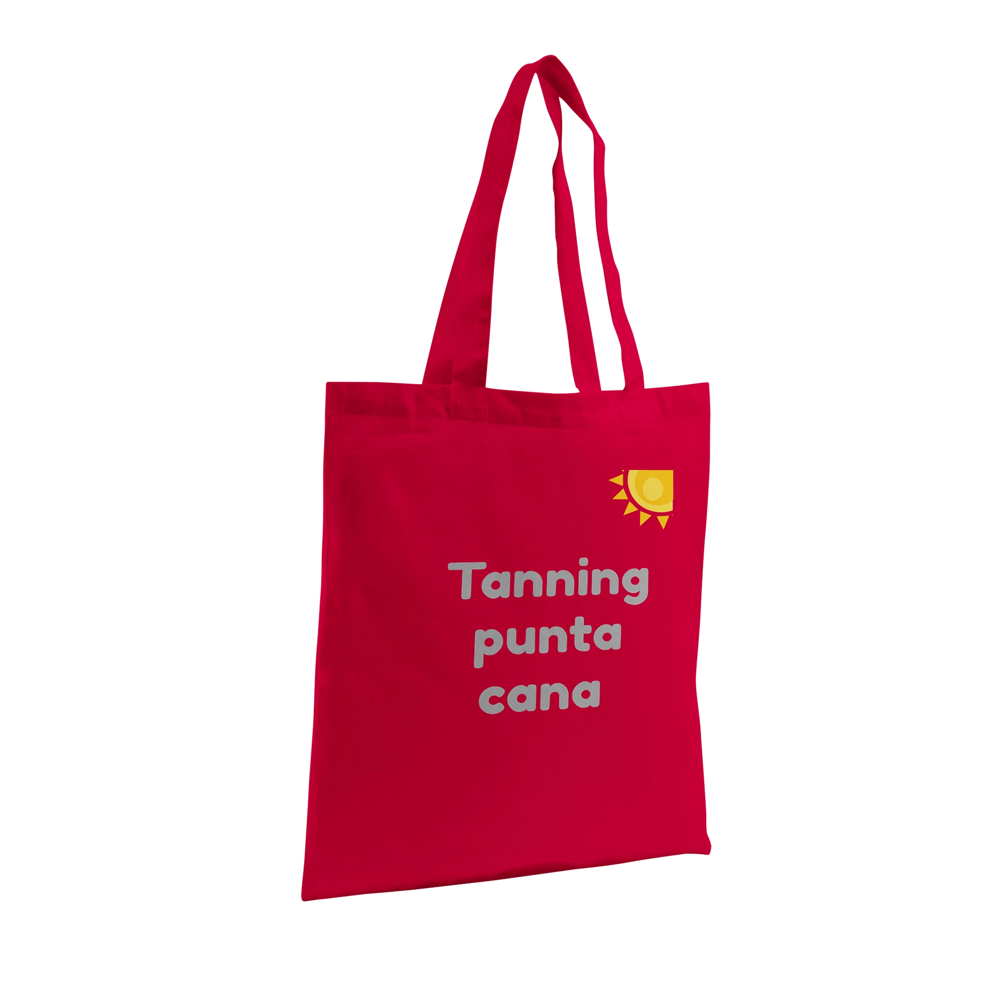 Limited edition organic cotton tote bag with the phrase 'Tanning in Punta Cana'
